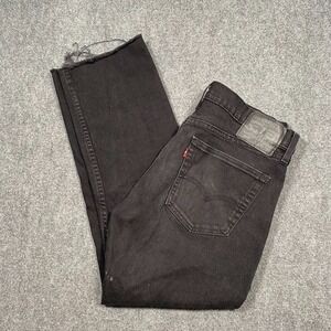 Levi's 505 Regular Fit Straight 32x34 100% Cotton Black Wash Denim Jeans Zip Fly